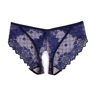 Sexy Lace Trimmed Open Crotch Panties For Women Breathable Nylon Viscose Lining Spring 2023 Couple Lingerie - Product Image 5