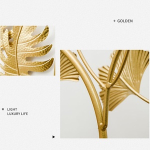 Arte de Pared Moderno con Diseño de Peces, Alas de Ángel y Hojas Metálicas, Decoración Decorativa para Sala de Estar, Lujo Único, Adornos Colgantes Dorados - Product Image 6