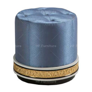 Tête <span class=keywords><strong>de</strong></span> <span class=keywords><strong>lit</strong></span> en velours <span class=keywords><strong>bleu</strong></span> antique <span class=keywords><strong>de</strong></span> luxe, ensemble <span class=keywords><strong>de</strong></span> meubles <span class=keywords><strong>de</strong></span> chambre à coucher King, table <span class=keywords><strong>de</strong></span> <span class=keywords><strong>nuit</strong></span> et tabouret - Product Image 5