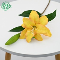 Fleurs artificielles en gros, lot de lys multi-pétales orange d'Asie, pour la décoration intérieure de l'automne, Thanksgiving, la fête des Mères, centre de table