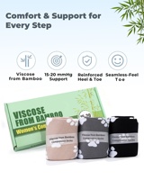 Chaussettes de compression en bambou personnalisées, respirantes, pour le soutien de la circulation, 15-20 mmHg, pour infirmières et femmes enceintes