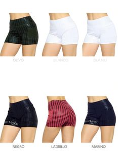 Shorts de Mujer con Estampado de Pata de Gallo, Spandex, Cintura Elástica, para Deporte y Yoga, Tallas S M L XL - Product Image 1