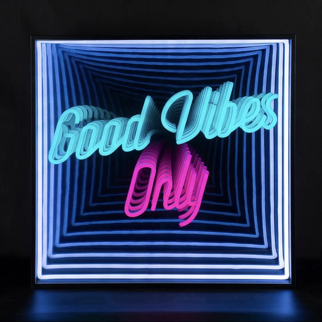 Drop shipping Good vibes only neon led signs lights infinity effect neon acrylic sign custom for bedroom decoration