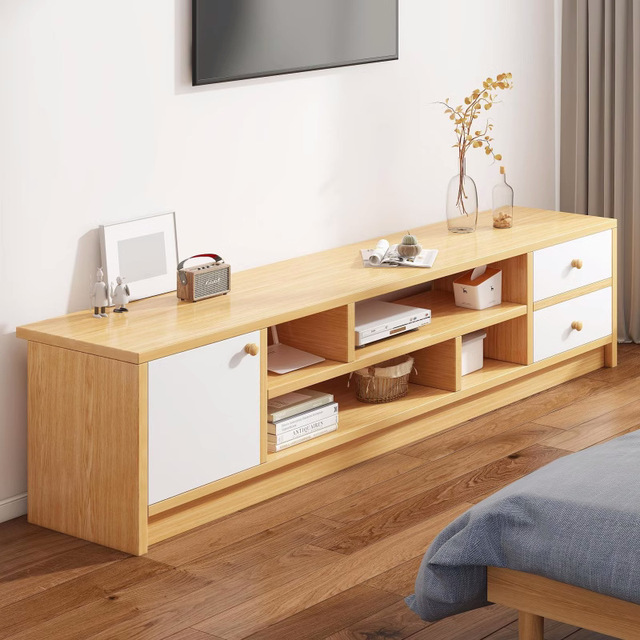 Modern Simple Wooden TV Cabinet for Home Use for Small Living Room Bedroom and Hall Floor to Ceiling Table