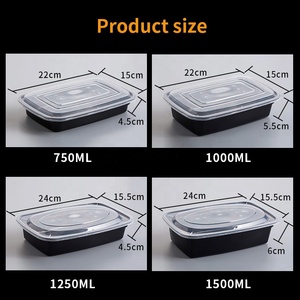 Hộp đựng thức ăn nhựa PP bán buôn, hộp cơm trưa nhựa dùng một lần, hộp đựng thức ăn có nắp đậy - Product Image 2