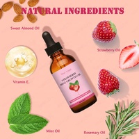 Minyak Pertumbuhan Rambut Strawberry Mint, Minyak Esensial Alami untuk Rambut Tipis, Kering, dan Rusak, Perawatan Melembapkan dan Menenangkan Kulit Kepala