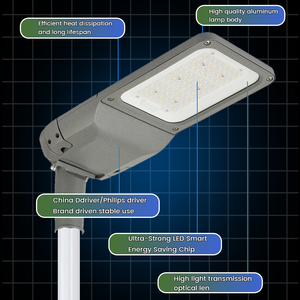 ไฟถนนอัจฉริยะอลูมิเนียมสำหรับภายนอกอาคาร กันน้ำระดับ IP65 กำลังไฟ 200W 150W 100W 50W พร้อมโมดูล LED สำหรับพื้นที่สาธารณะและไฟส่องสว่างบนถนน - Product Image 2