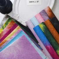 Matériaux d'emballage en papier pour peinture à l'encre, série Tie-Dye, papier épais gaufré froissé pour l'emballage de bouquets
