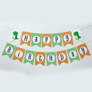 Cartel de cumpleaños de dinosaurio tropical, decoración de fiesta de flores para fiesta de cumpleaños con tema de dinosaurio - Product Image 6