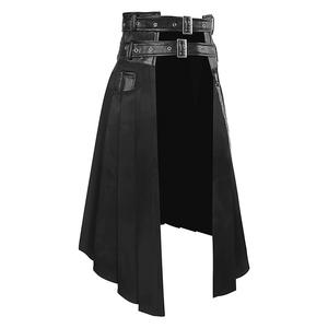 Falda Plisada Punk con Frente Abierto, Cinturón de Cuero Gótico para Hombre, Kilt Medieval Romano de Guerrero, Cadena de Metal, Ropa Elegante - Product Image 5