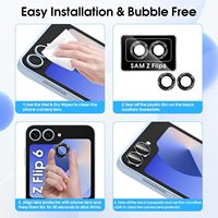 Protection d'écran en verre trempé HD pour caméra arrière en métal pour Samsung Galaxy Z Flip 6 5G, avec anneau de protection et coque de protection pour objectif