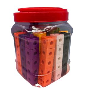 Briques de construction éducatives en plastique pour l'apprentissage précoce des mathématiques, cubes de comptage arc-en-ciel à assembler - Product Image 1