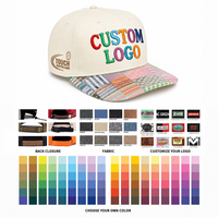 Casquette de baseball OEM à visière patchwork, certifiée CE, motif coloré, visière incurvée, 6 panneaux, en coton, style Dandy