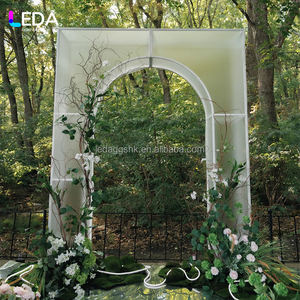 LEDA Luxury European Style Transparent Square Metal <b>Stand</b> Wedding Arch Door <b>Backdrop</b> for Wedding Decor Party - Product Image 3