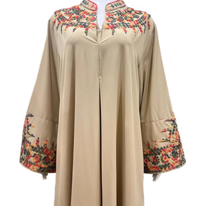 LEDUO Elegant Abaya <b>for</b> Women Modest Muslim <b>Long</b> Sleeve Maxi <b>Dress</b> with bloom Embroidery <b>for</b> <b>Eid</b> Party - Product Image 3