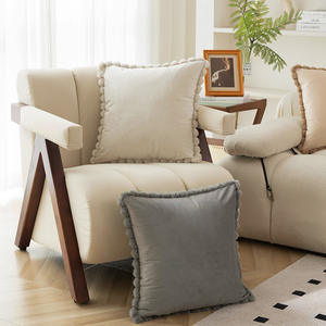 Housse de coussin carrée en velours uni, lavable, décoration d'intérieur, pour canapé, salon, usage intérieur - Product Image 1