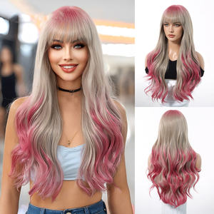 Festival de cosplay européen et américain frange dragon fruit couleur <span class=keywords><strong>blanc</strong></span> grosses vagues <span class=keywords><strong>cheveux</strong></span> longs bouclés pas de perruque de dentelle - Product Image 3