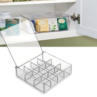 Organisateur de rangement en acrylique transparent pour la cuisine Organisateur de réfrigérateur empilable Boîte de rangement Bacs Distributeur de canettes de soda pour réfrigérateur