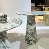 Table basse moderne de luxe en marbre Arabescato Calacatta Viola, meuble durable pour salon, hôtel, villa ou maison