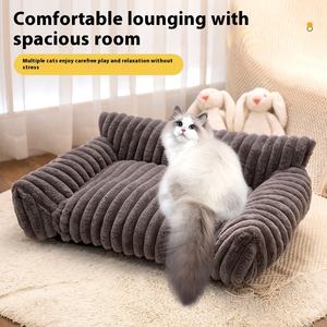 Sofá ecológico para mascotas, Cama grande gruesa de felpa de conejo para perros y gatos, alfombrilla universal resistente al desgaste para perros y gatos de cuatro estaciones - Product Image 2