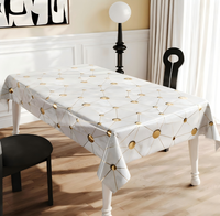 Nappe en PVC géométrique à pois dorés métalliques, de qualité alimentaire, imperméable, pour intérieur, maison, hôtellerie, vente en gros