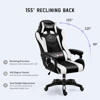 Vente en gros de chaise d'ordinateur réglable inclinable à 135 degrés chaise pivotante de style course de joueur avec matériau en cuir synthétique