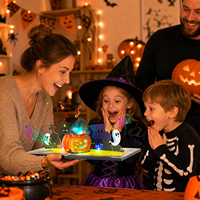 Carte de vœux musicale 3D pop-up d'Halloween avec lumière LED et sons multiples, carte postale pour solution de branding et accessoire