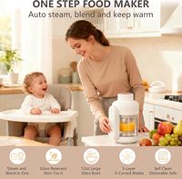 Mixeur Électrique Sans Fil 9-en-1 OEM pour Aliments Bébé, Cuiseur Vapeur en Verre, Bol et Réservoir en Verre Grande Capacité 12oz pour la Préparation de Purées