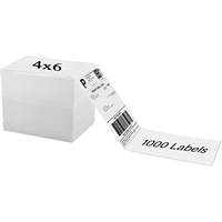 4 \ "x 6 \" Étiquettes d'imprimante thermique directe réutilisables blanches 1000 autocollants/emballage en carton d'autocollant adhésif personnalisé en plastique de pile