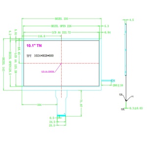 10.1 inch <span class=keywords><strong>LCD</strong></span> <span class=keywords><strong>Monitor</strong></span> với 1024x600 Độ phân giải ek79001 điều khiển <span class=keywords><strong>TFT</strong></span> Module và điện trở màn hình cảm ứng - Product Image 6