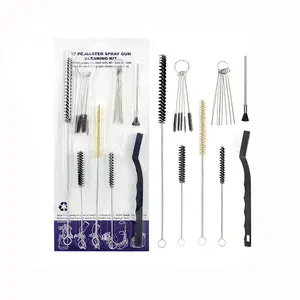 Kit d'outils de nettoyage de pistolets de pulvérisation avec ensemble de brosses à aiguilles de réparation pour pistolets Accessoires de nettoyage de pistolet à air comprimé Buse de canule - Product Image 1