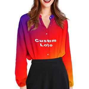 Motivo personalizzato Aotearoa Taniko <span class=keywords><strong>camicia</strong></span> blu Casual da <span class=keywords><strong>donna</strong></span> Waitangi Kowhaiwhai floreale Kiwi Vintage bottone traspirante autunno - Product Image 3