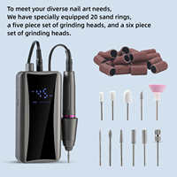 Machine à ongles portable rechargeable 45000 tr/min avec écran LED, outil électrique pour manucure et pédicure, usage salon et domicile