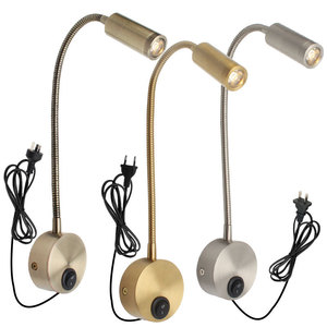 AC 3W LED-Leselampe für Schlafzimmer, Nachtlicht mit flexiblem Schlauch, Wandlampe für Hotel-Bettvorleger - Product Image 3