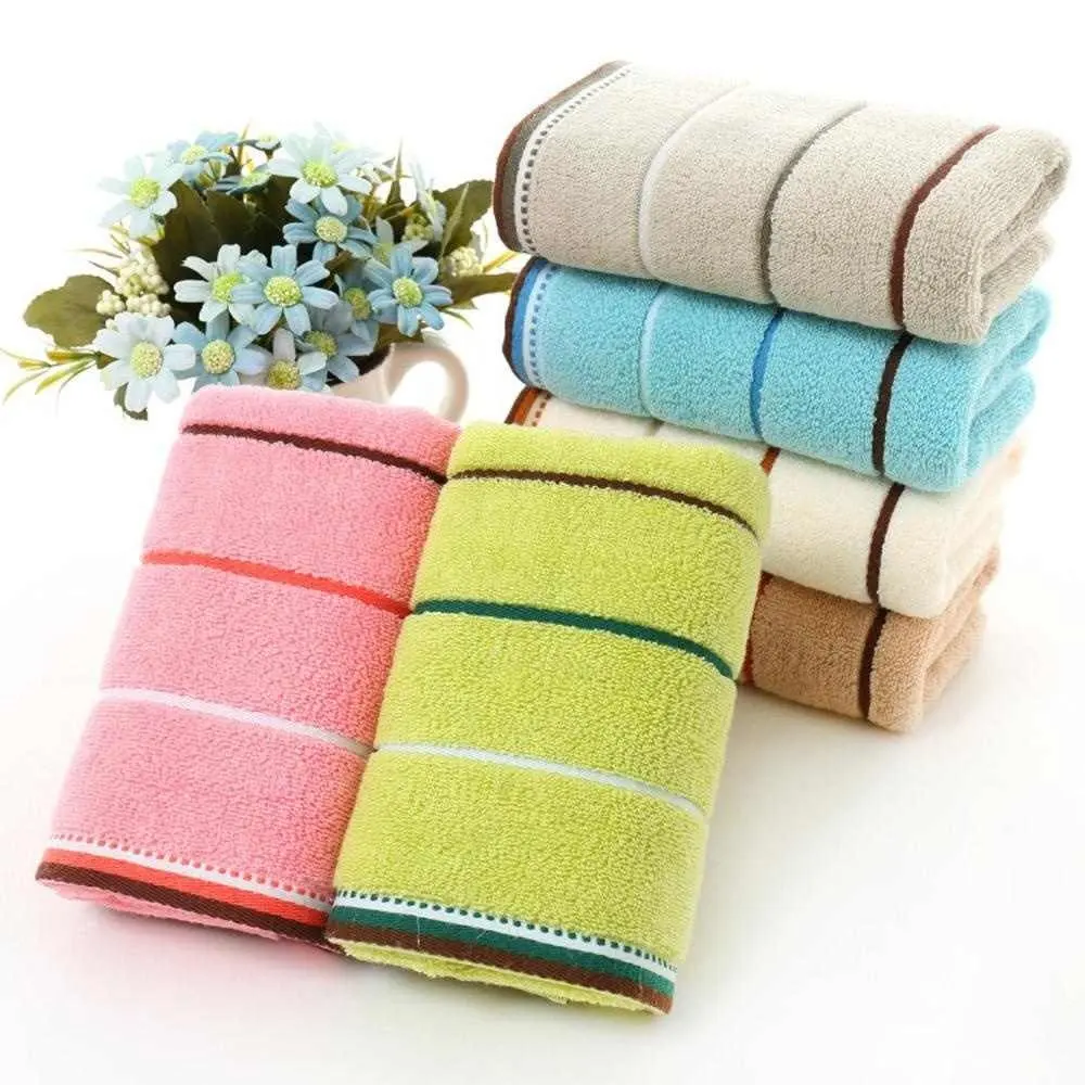 Quick Drying Towel Stripe Face Hand Bath Cloth Bathroom Absorbent Home Gift