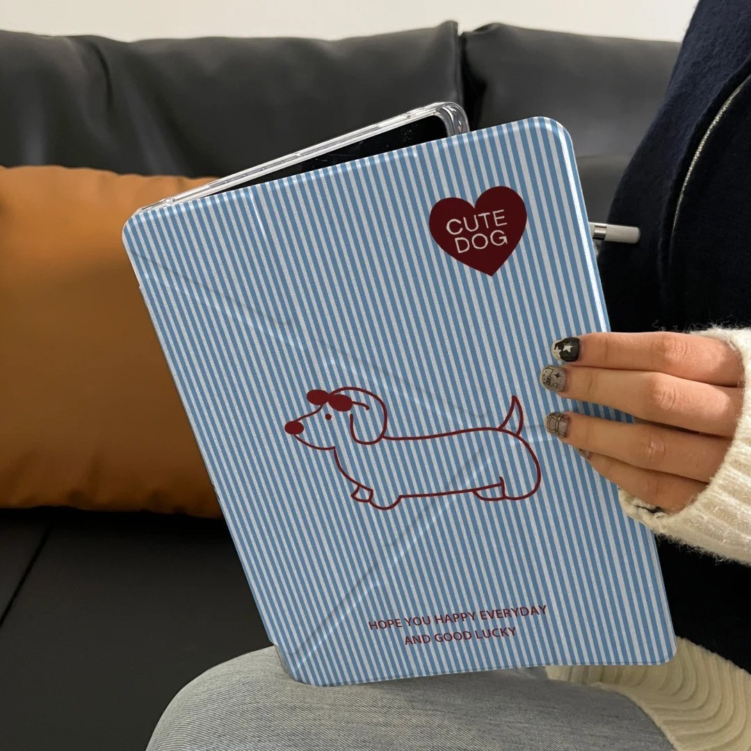 Japanese Korean Striped Dachshund for iPad Pro Flat Protective