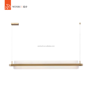 Lustre de luxe, lampe suspendue pour bar, panneau de guidage de lumière en acrylique, or champagne brossé - Product Image 1