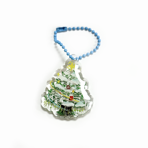 Custom Shape Size Holographic Charm Acrylic Keychain With Pendant