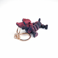 Figurine de chien teckel articulée imprimée en 3D, modèle animal flexible en PLA, jouet anti-stress, chiot mignon, décoration de bureau, cadeau pour