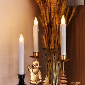 Led taper nến trắng Flameless 17cm nến với từ xa bền cho kệ sách và lớp phủ hiển thị - Product Image 2