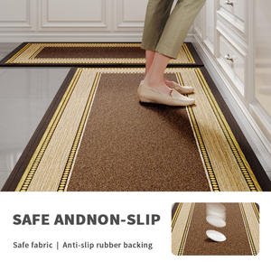 Tapis de cuisine Annie rectangulaire en bambou et coton avec base en caoutchouc antidérapante, absorbant l'huile, résistant à l'eau et aux taches, tapis d'entrée - Product Image 3