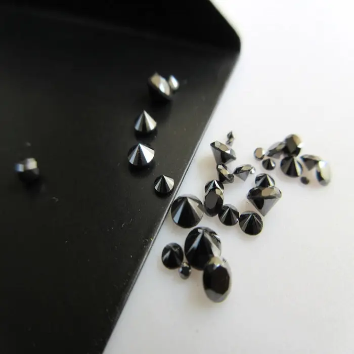 Diamante negro azabache, Diamante Suelto de 0,10 a 4 quilates, calidad AA, precio al por mayor