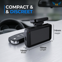 VIEVGUARB Cámara para Coche de Doble Lente FHD de 2.45 Pulgadas, Ligera y Compacta, Grabadora de Conducción con Grabación en Bucle y Visión Nocturna