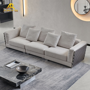 Juego de sofás de <span class=keywords><strong>3</strong></span> plazas modernos de alta calidad al por mayor, sofás y sofás cómodos para Villa, muebles de cuero para sala de estar - Product Image 2