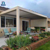 Gazebo électrique d'extérieur en aluminium étanche avec capteur et lumières LED