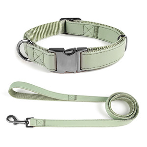 Nuevo Estilo Personalizado y Moderno, MOQ Bajo, Personalización, Juego de Correa y <span class=keywords><strong>Collar</strong></span> de Microfibra para Perros Medianos y Grandes - Product Image 3