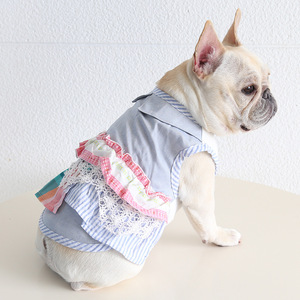 JXANRY Ropa de Estilo Vaquero Francés para Perros, Conjunto Simple y Cómodo de Verano y Primavera para Parejas de Bulldogs Ingleses y Corgis - Product Image 3