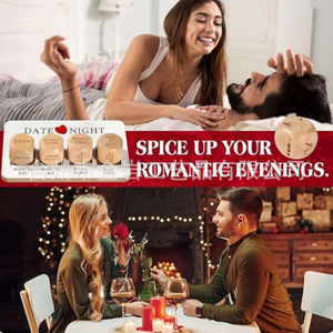 Cross-border best-selling wooden Valentine's Day date night <b>dice</b> <b>set</b> for romantic couples drinking and dating. - Product Image 2