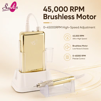 SUNKIN Ponceuse à ongles sans fil étanche et sans balais 45000 tr/min, outil de manucure professionnel portable, logo personnalisable