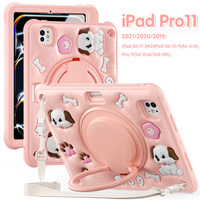 Coque Rotative 360 Degrés en Silicone Mignonne pour Enfants 2024 pour iPad Pro M4 2024 Housse de Tablette 11 Pouces